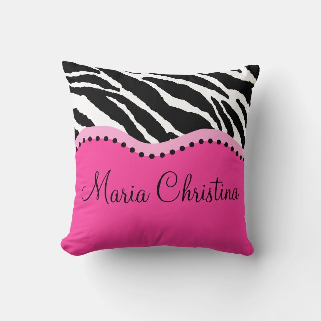 Funky Zebra Personalized Pillows (Front)