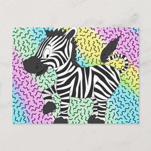 Funky Zebra Postcard (Front)
