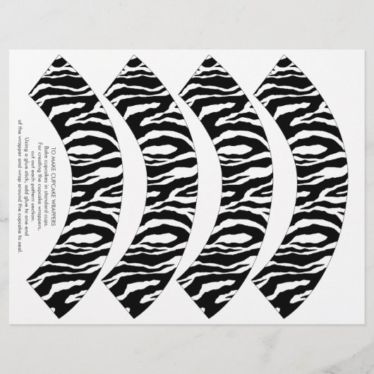 Funky Zebra Print Cupcake Wrappers (Front)