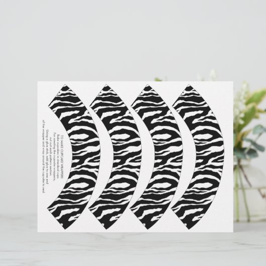 Funky Zebra Print Cupcake Wrappers (Standing Front)