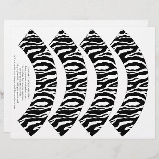 Funky Zebra Print Cupcake Wrappers (Front/Back)