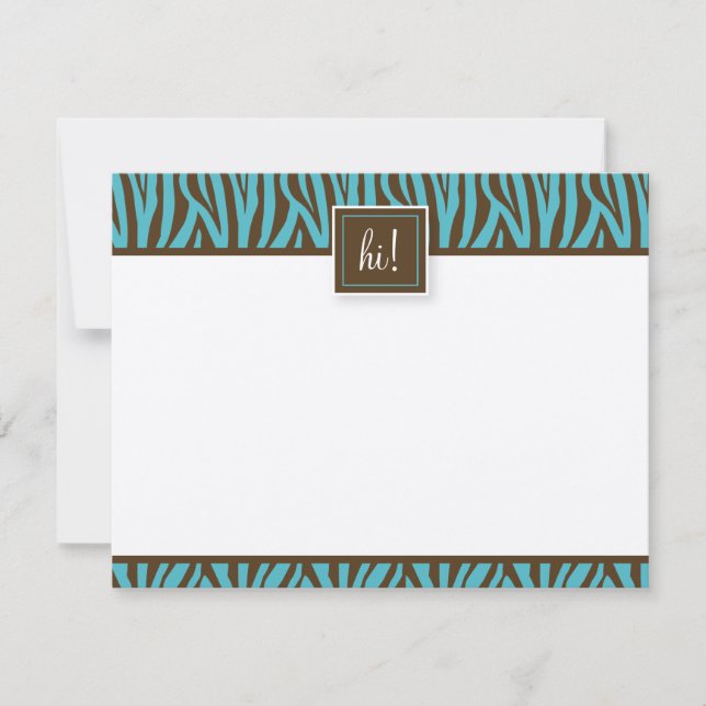 Funky Zebra Print Flat Note Cards (GGs) (Front)