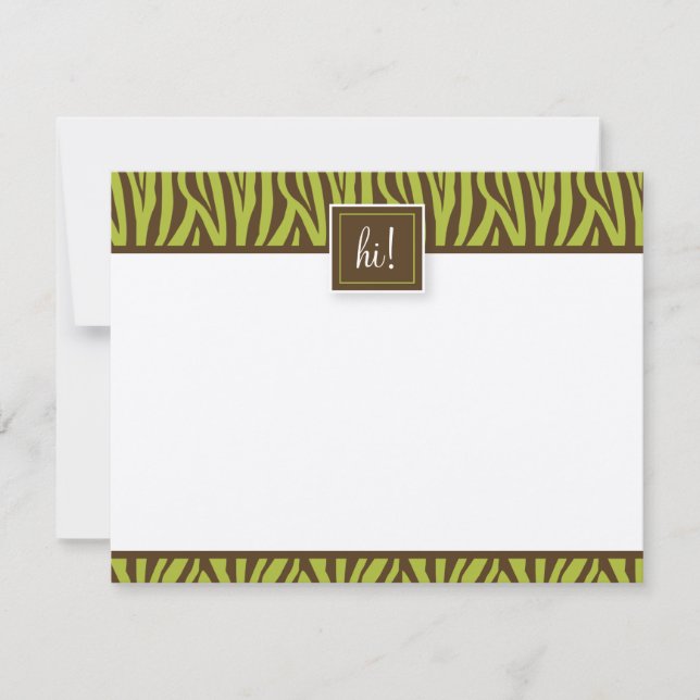 Funky Zebra Print Flat Note Cards (MTV) (Front)