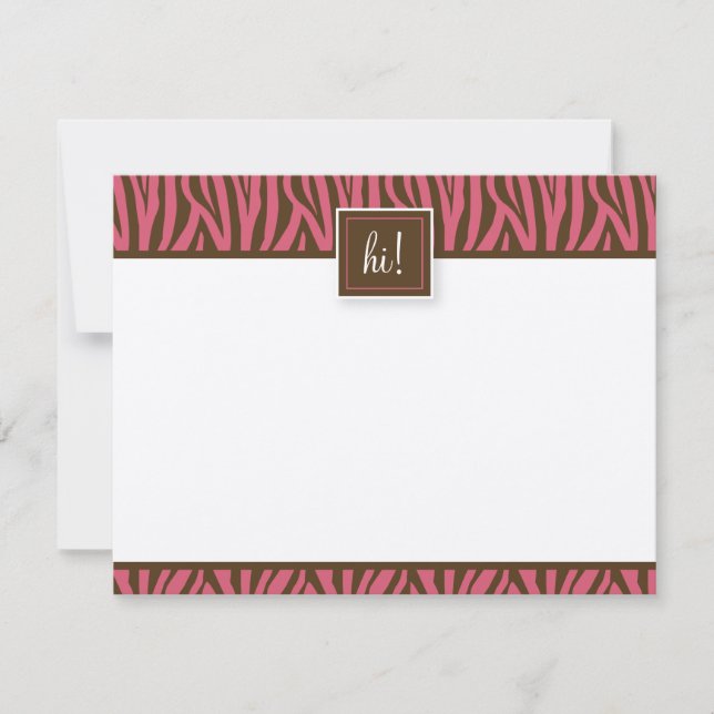 Funky Zebra Print Flat Note Cards (Oscars) (Front)