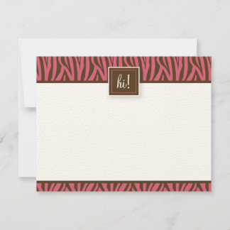 Funky Zebra Print Flat Note Cards (Oscars)