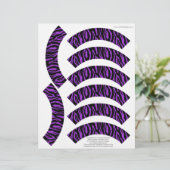 Funky Zebra Print Purple Mini Cupcake Wrappers (Standing Front)