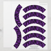 Funky Zebra Print Purple Mini Cupcake Wrappers (Front/Back)