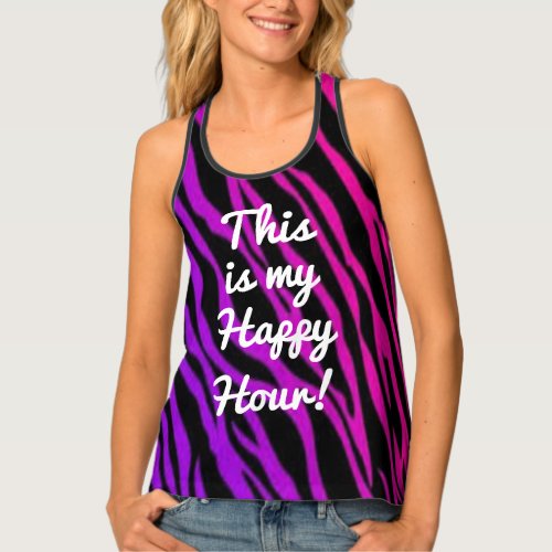 Funky Zebra Striped Tank Top