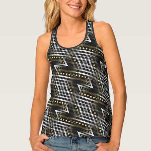 Funky Zees BW Stripes Pattern Tank Top