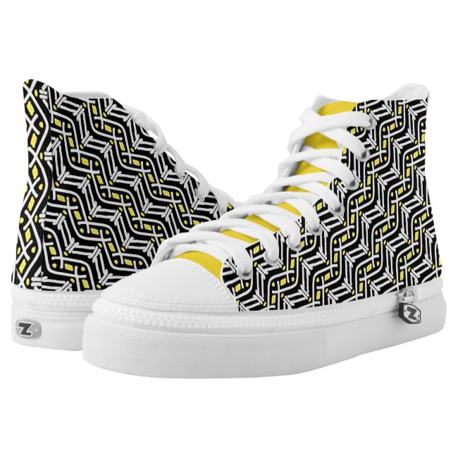 Funky Zigzag Pattern in Yellow and White