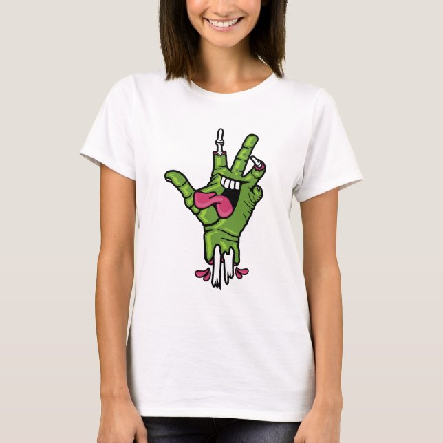 Funky Zombie Peace Hand Tee (Front)