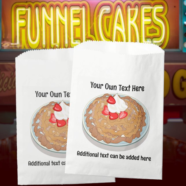 Funnel Cake on plate with 2 custom text fields Favor Bag (Creator Uploaded)