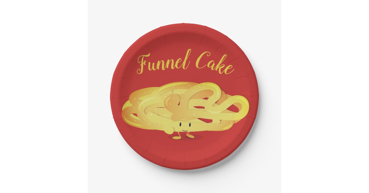 Funnel Cake smiling character Paper Plate Zazzle
