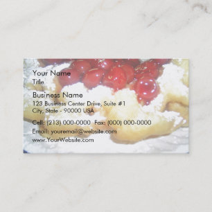 Funnel Cake with cherries Business Card