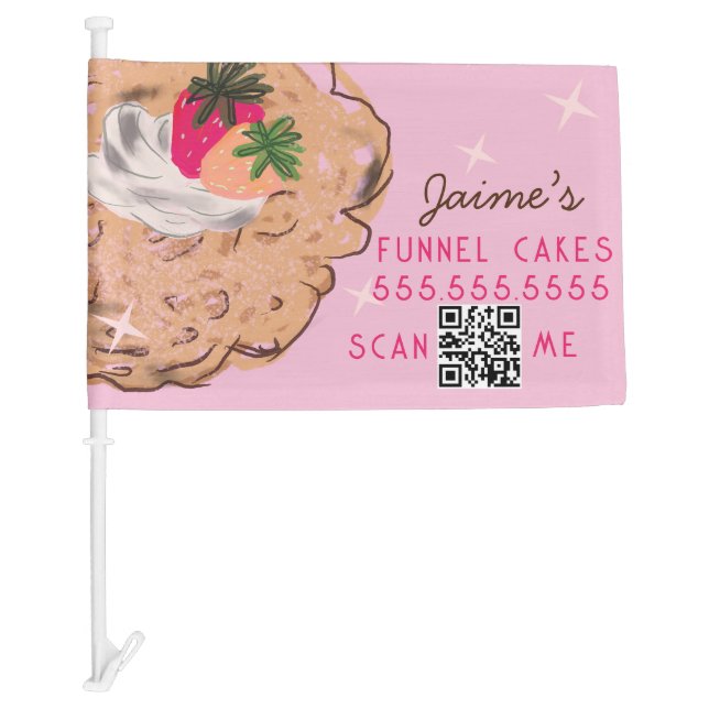 Funnel Cakes Food Truck Baker Business    Car Flag (Front)
