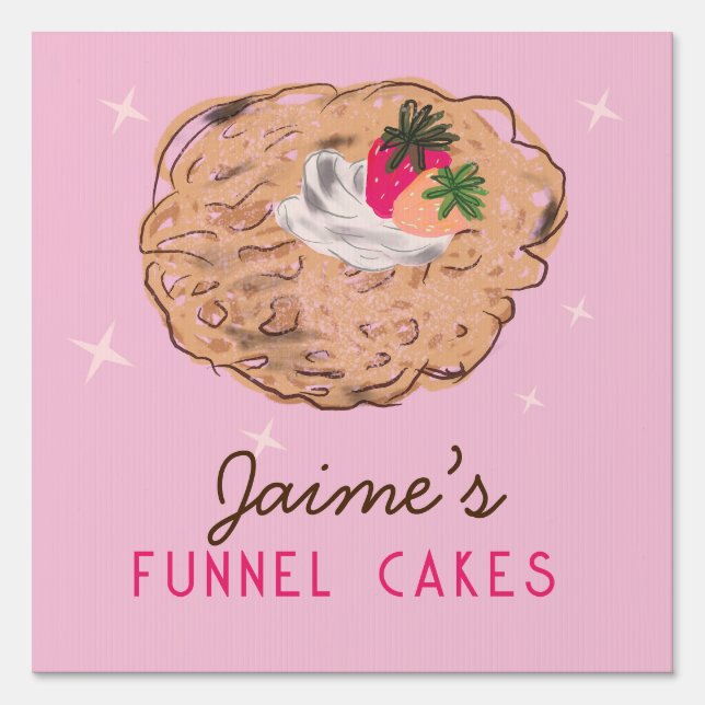 Funnel Cakes Food Truck Baker Business   Sign (Front)