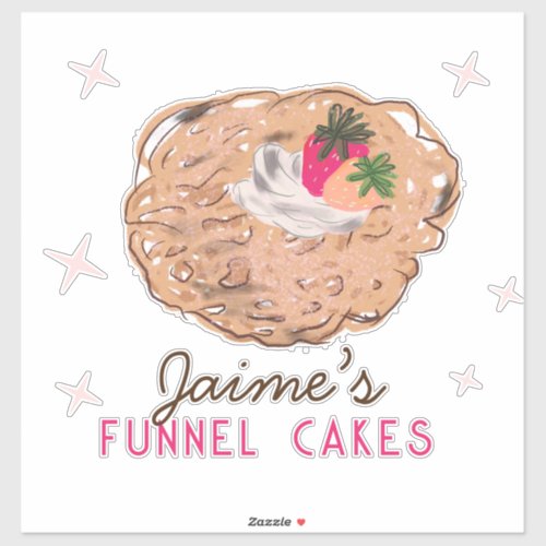 Funnel Cakes Food Truck Baker Business    Sticker