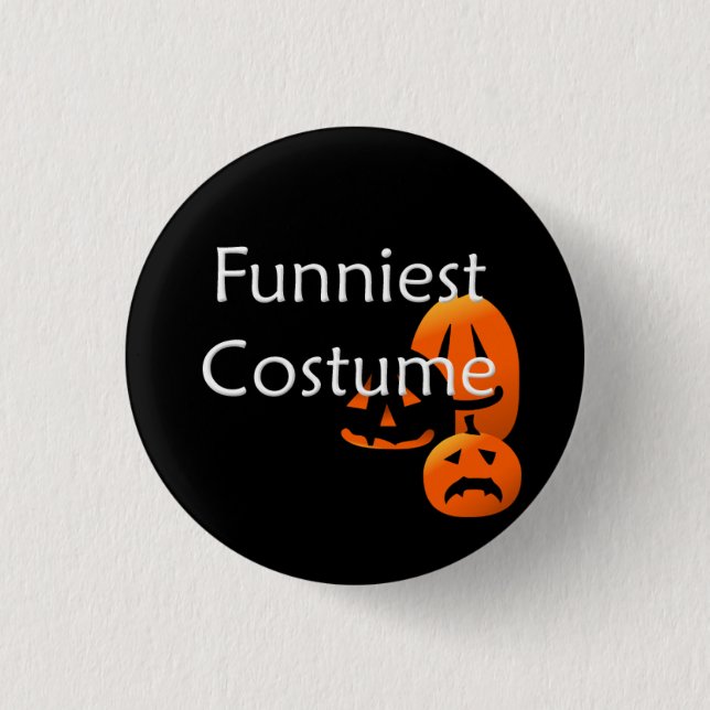 Funniest Costume Contest Halloween Jack-o-Lanterns Button (Front)