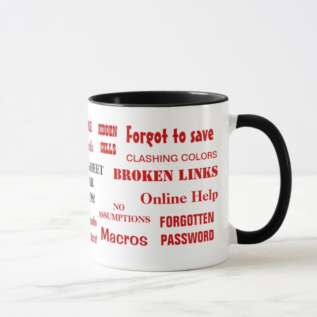 Funniest Spreadsheet Mig Annoying Swear Words Joke Mug (Right)