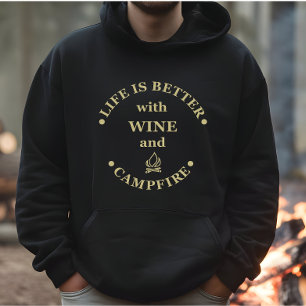 Funnt camping and wine sayings hoodie