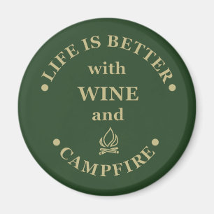 Funnt camping and wine sayings magnet