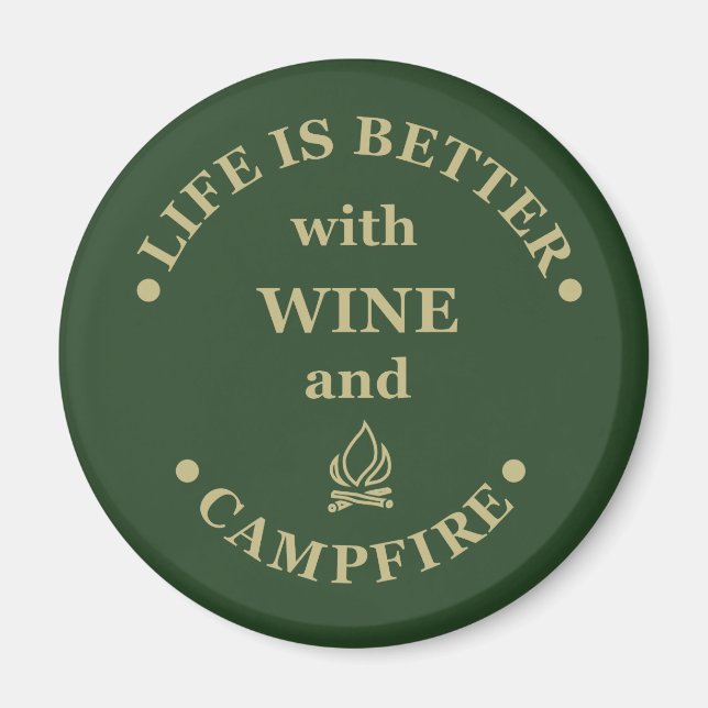 Funnt camping and wine sayings magnet (Front)