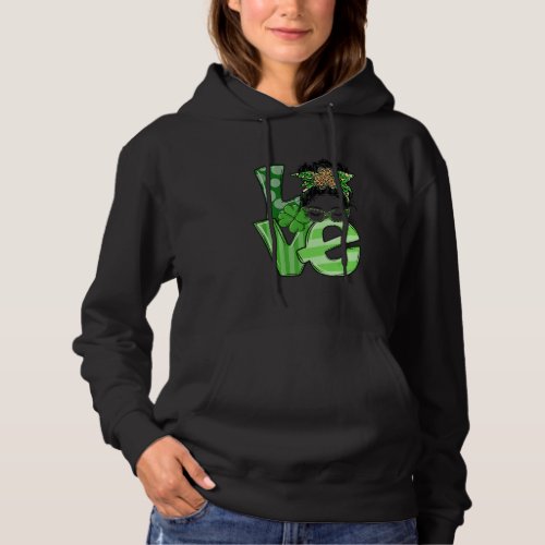 Funnw Love Messy Hair Bun  St Patricks Day Family Hoodie