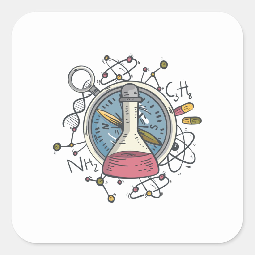 Funny Сhemistry Science Pun Square Sticker | Zazzle