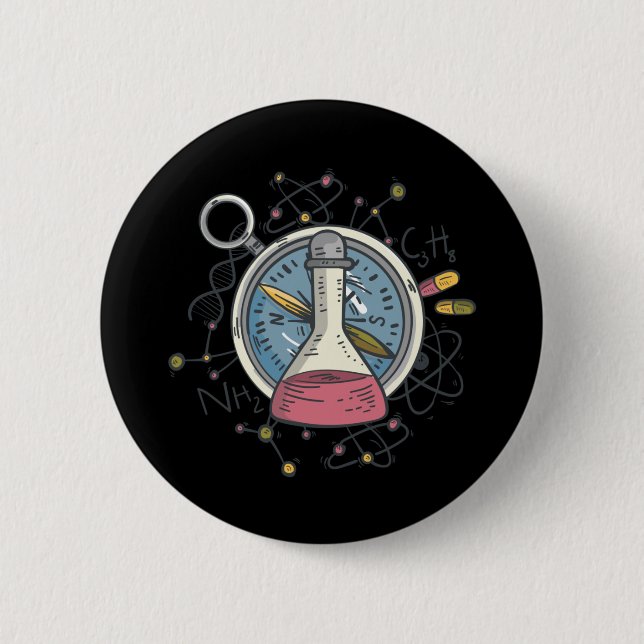 Funny Сhemistry Science Pun Button (Front)