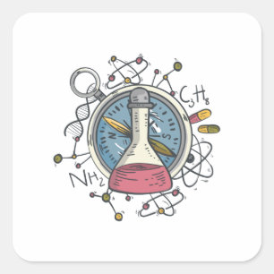 Funny Сhemistry Science Pun Square Sticker