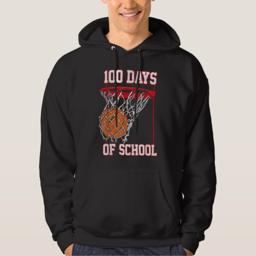 Funny 100 Days Of School Basketball Teacher Studen Hoodie