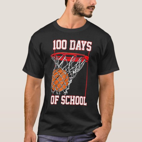 Funny 100 Days Of School Basketball Teacher Studen T_Shirt