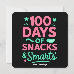 Funny 100 Days of School Celebration Art SnacksKid Invitation