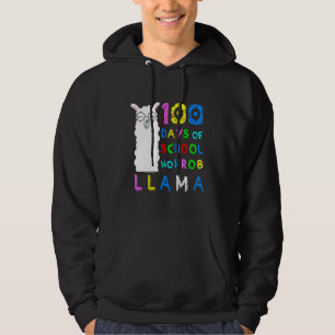 Funny 100 Days of School No Probllama Llama 100th Hoodie