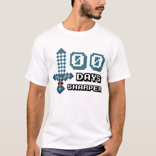 Funny 100 Days Of School Quote Art Game Sword T_Shirt