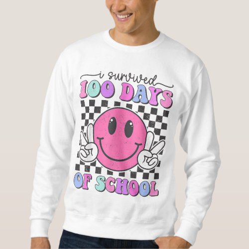 Funny 100 Days of School Smile Teacher Boy Girl 10 Sweatshirt