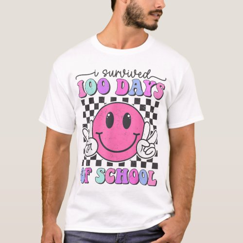 Funny 100 Days of School Smile Teacher Boy Girl 10 T_Shirt