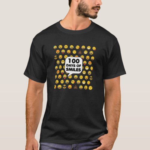 Funny 100 Days Of Smile Cool Emoji Meme Gifts  T_Shirt