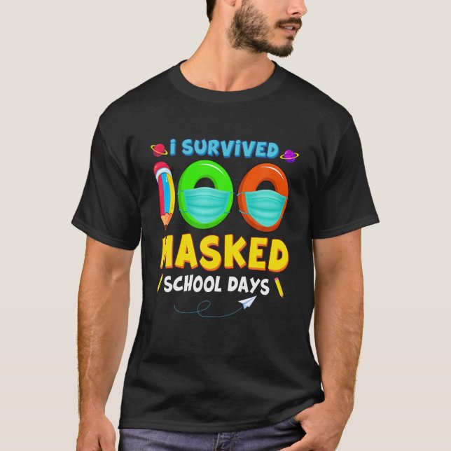 Funny 100 Days Of Virtual School Teacher Student B T-Shirt (Front)