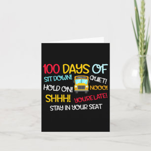 Funny 100 Days School Bus Driver 100th Day Of Scho Card
