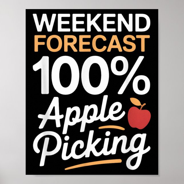 Funny 100 Percent Weekend Apple Picking Weather Fo Poster (Front)