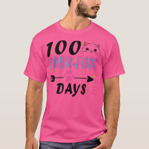 Funny 100 PurrFect Days Cat Lovers 100th Day Of Sc T-Shirt