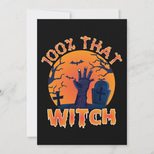 Funny 100 That Witch Halloween  Holiday Card