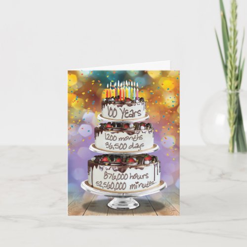 Funny 100th Birthday Card - Year Time Count 100