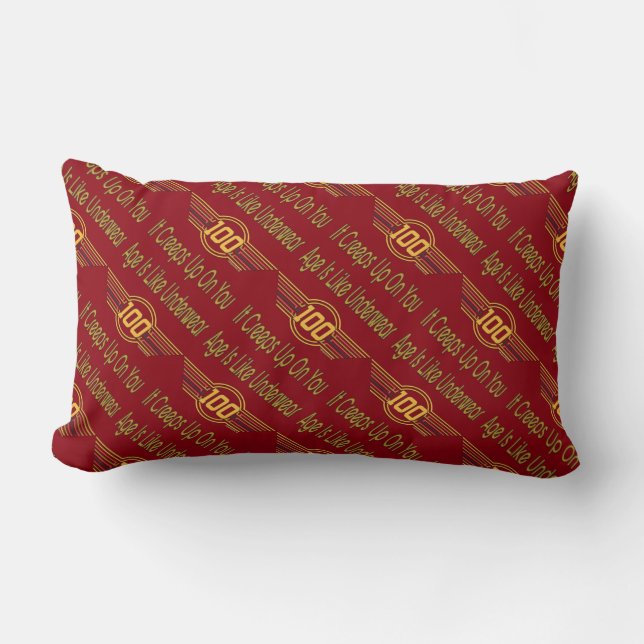 Funny 100th Birthday Gifts - Age is like underwear Lumbar Pillow (Front)