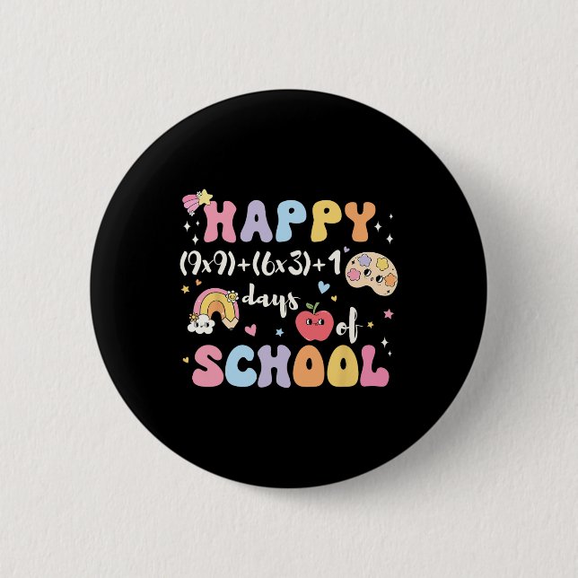 Funny 100th Day Math Formula 100 Days Of School Ma Button (Front)