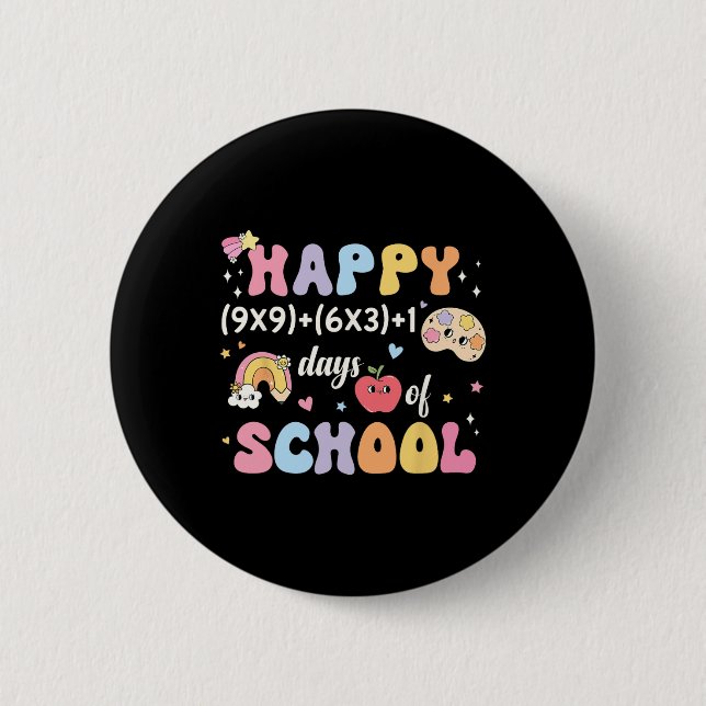 Funny 100th Day Math Formula 100 Days Of School Ma Button (Front)