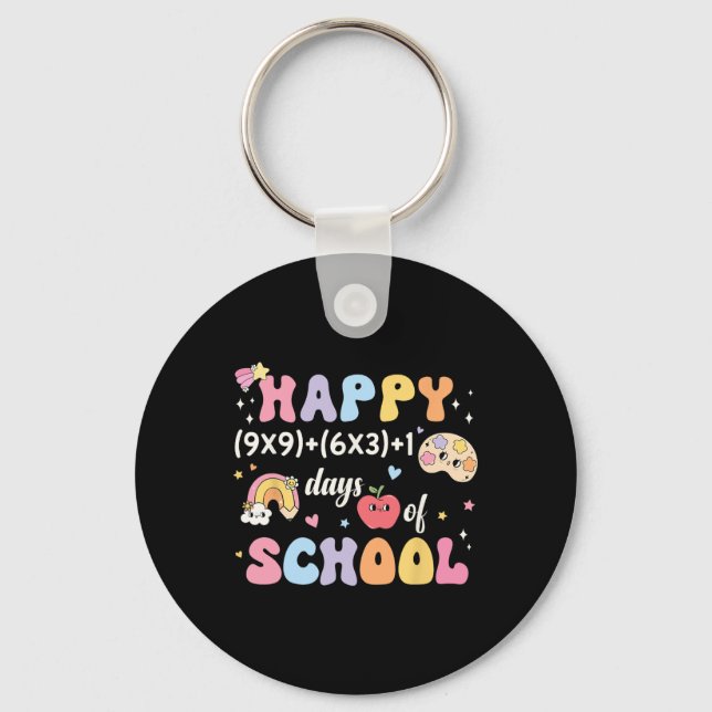 Funny 100th Day Math Formula 100 Days Of School Ma Keychain (Front)