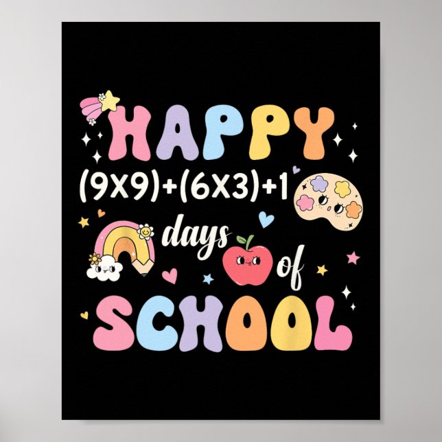 Funny 100th Day Math Formula 100 Days Of School Ma Poster (Front)