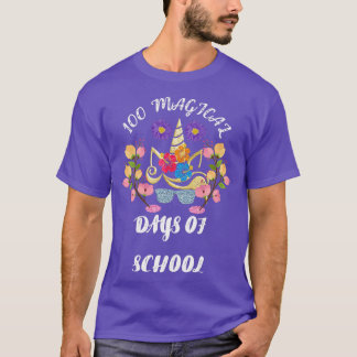 Funny 100th Day of School cute Unicorn 100 Magical T-Shirt